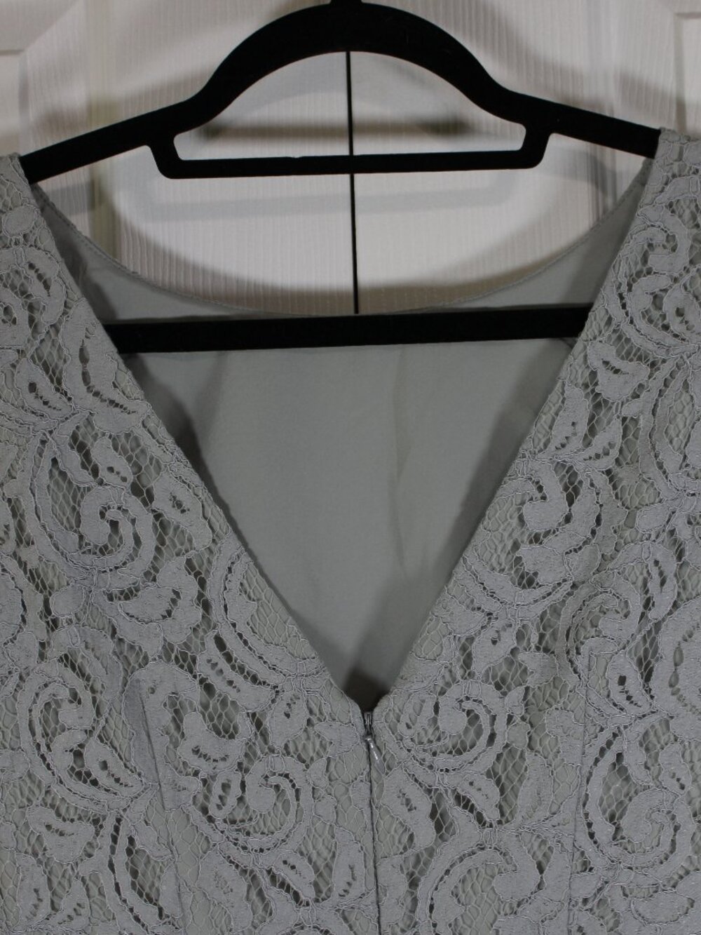 J. Crew Womens Grey Lace Double Lined Cap Sleeve Midi Evening Dress - Picture 5 of 16